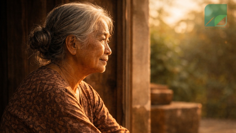 Mẹ có nhiều vàng bạc lắm, vàng trên da và bạc trắng đầu